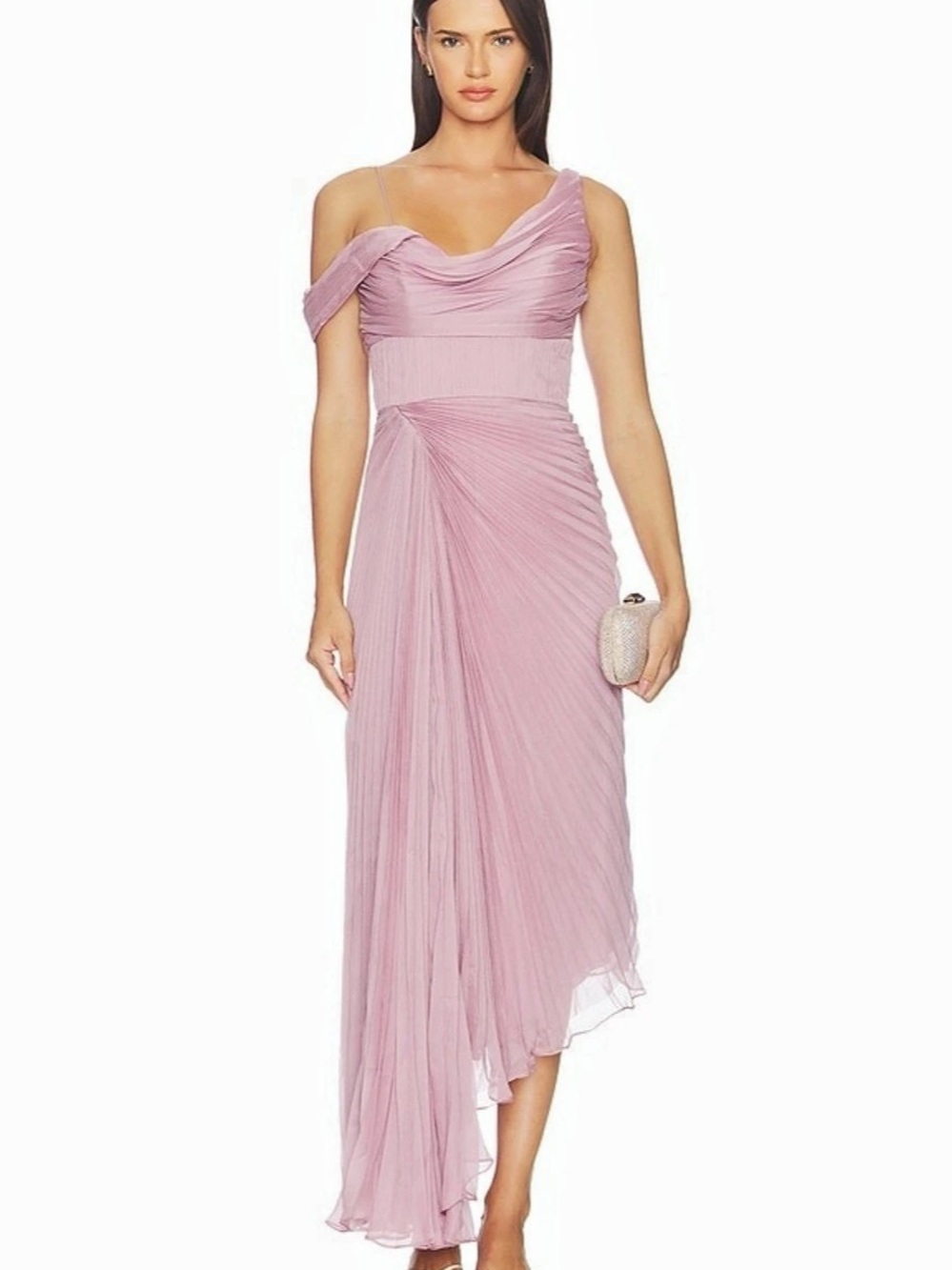 Amur Satin Pleated Gown